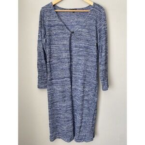Jessica Max U.S.A Breathable Knit Longline Duster Cardigan Women's Size L Marled